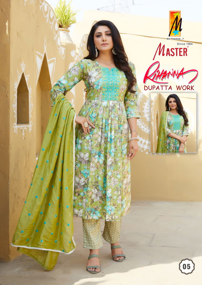 Rihanna By Master Naira Cut Capsule Printed Kurti With Bottom Dupatta Wholesale Market In Surat
